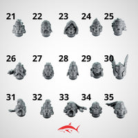 Bundle Head Primal Hound Greytide - 2 - 32mm scale resin bit - Sharkass