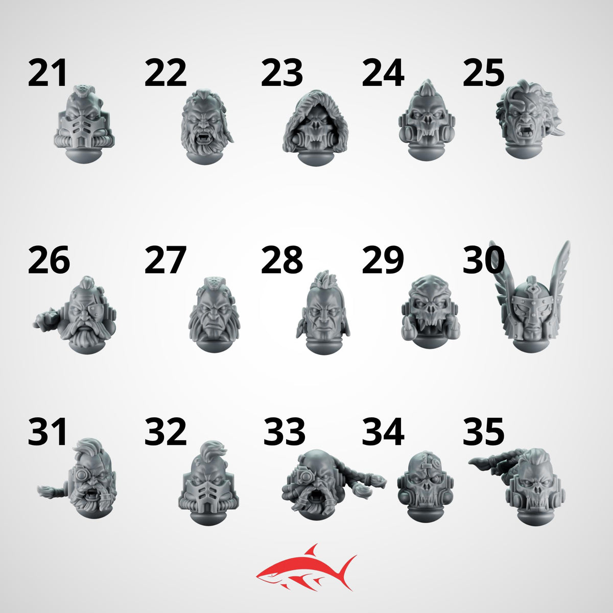 Bundle Head Primal Hound Greytide - 2 - 32mm scale resin bit - Sharkass