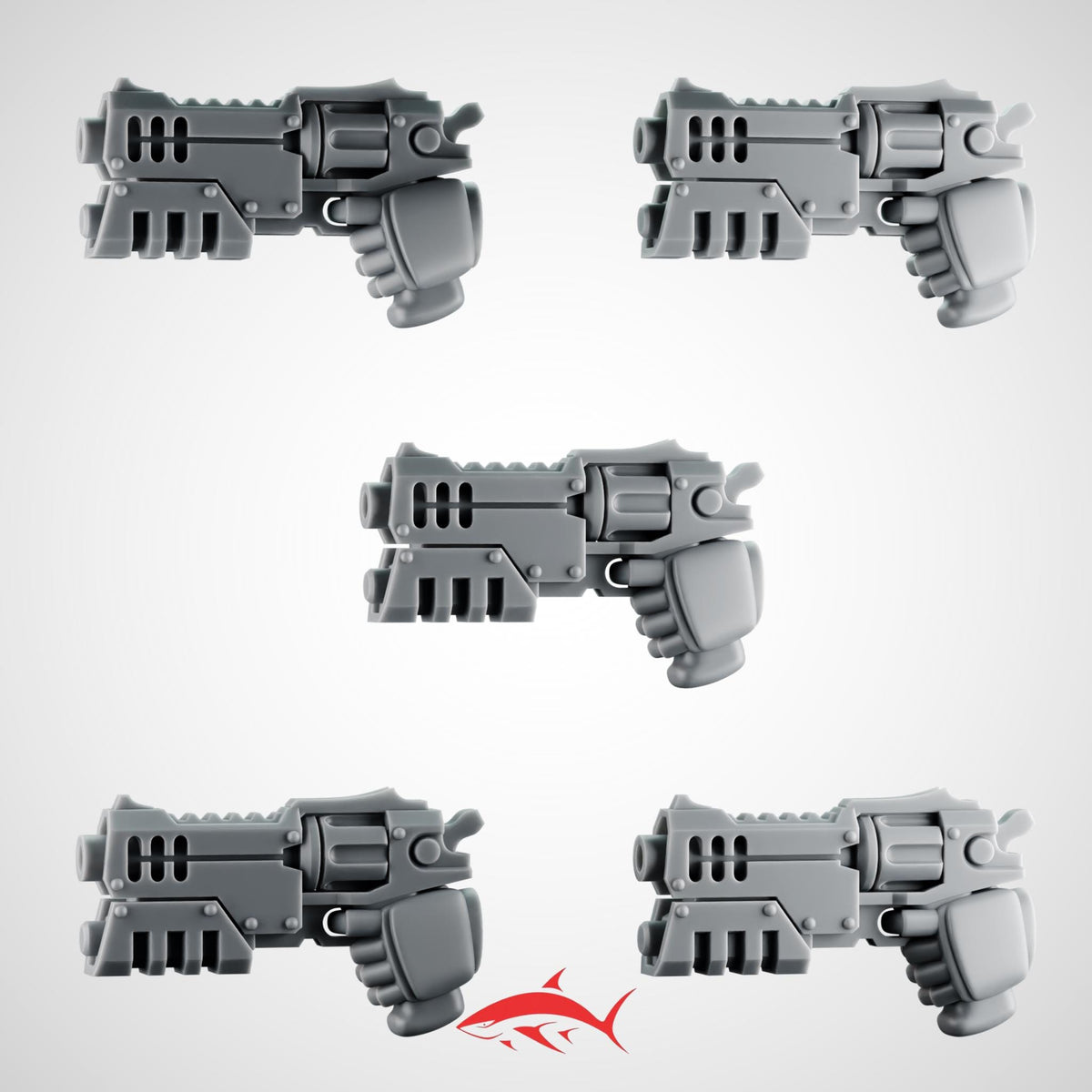 5 Revolver –  Heavy Revolver With 6-Round Cylinder - Left - resin bit - Sharkass