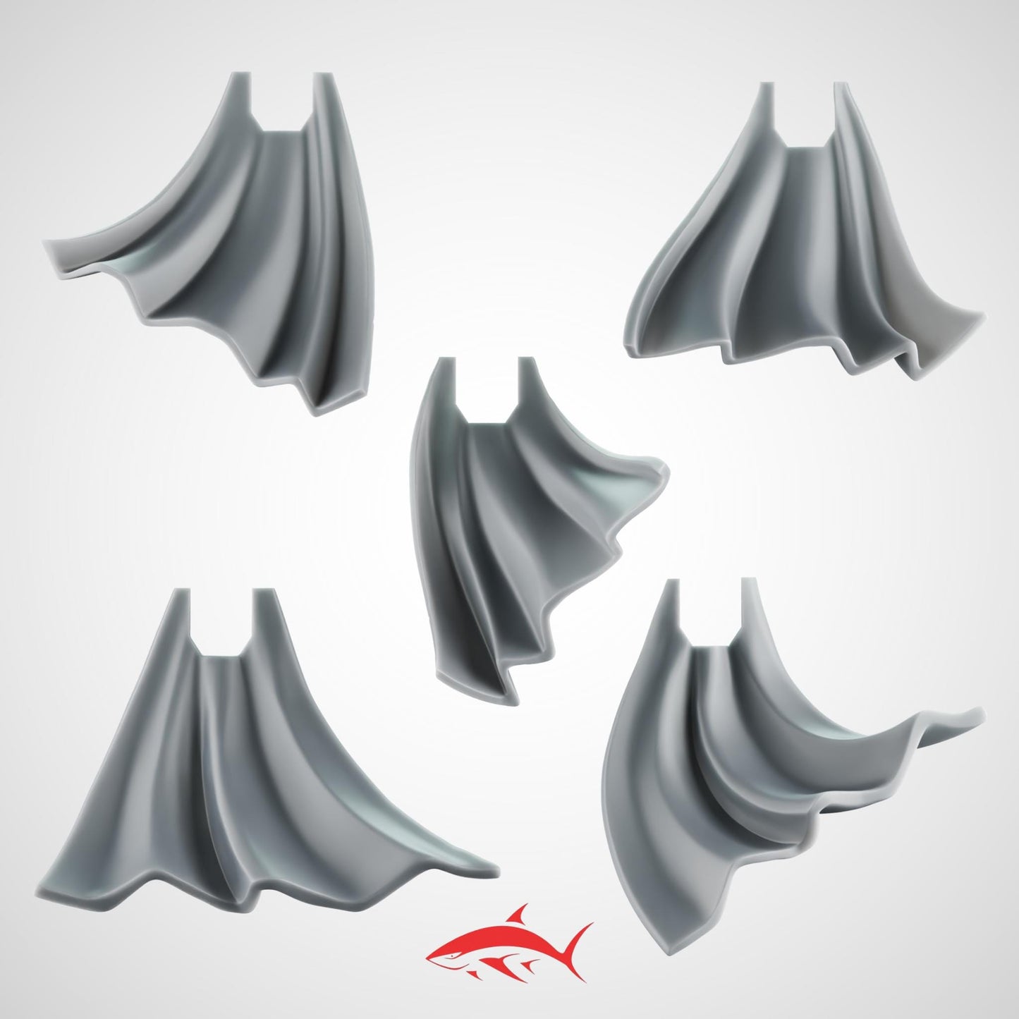 Set 1 - 5 Simple Cloaks – Plain Warrior Capes Bits Ultra HD 14K