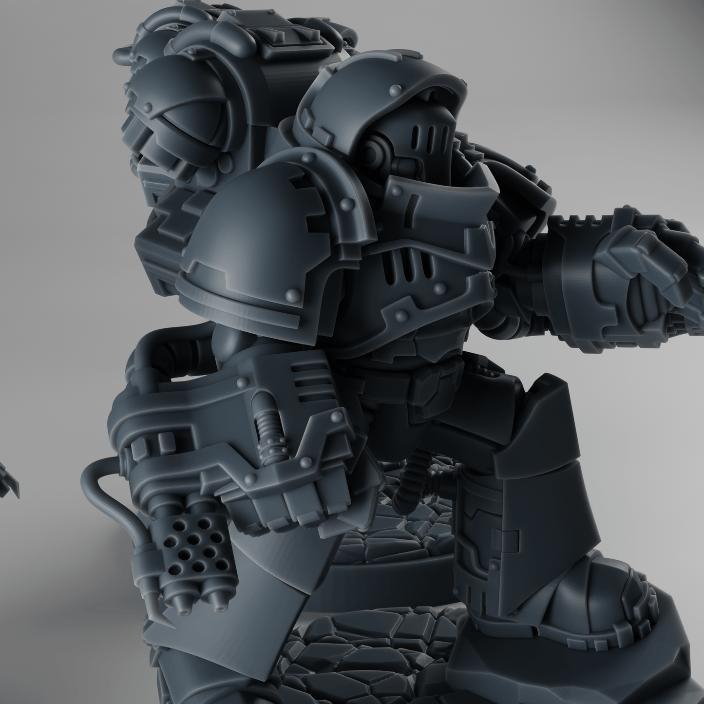 X3 Attackor Heavy Assault Squad x3 – Modular Kit with Flamers, Heavy Cannons & Gatlings – 32mm Grimdark Resin Miniatures [Sharkass Exclusive]