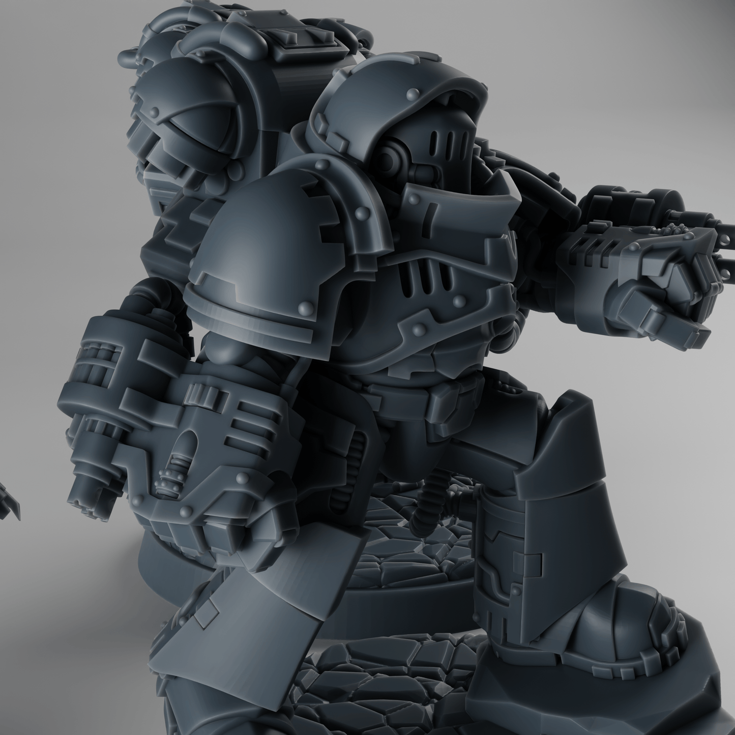 X3 Attackor Heavy Assault Squad x3 – Modular Kit with Flamers, Heavy Cannons & Gatlings – 32mm Grimdark Resin Miniatures [Sharkass Exclusive]
