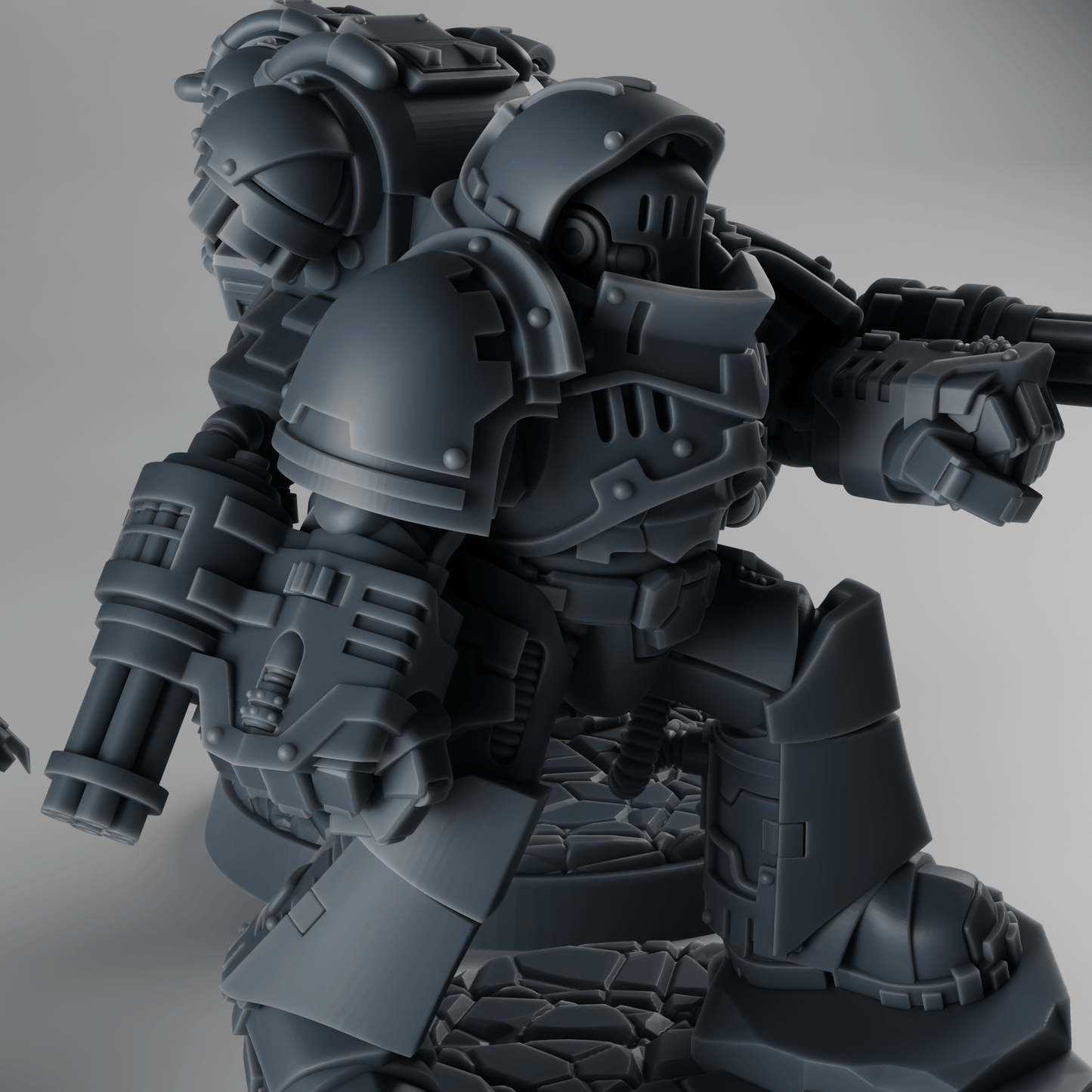 X3 Attackor Heavy Assault Squad x3 – Modular Kit with Flamers, Heavy Cannons & Gatlings – 32mm Grimdark Resin Miniatures [Sharkass Exclusive]