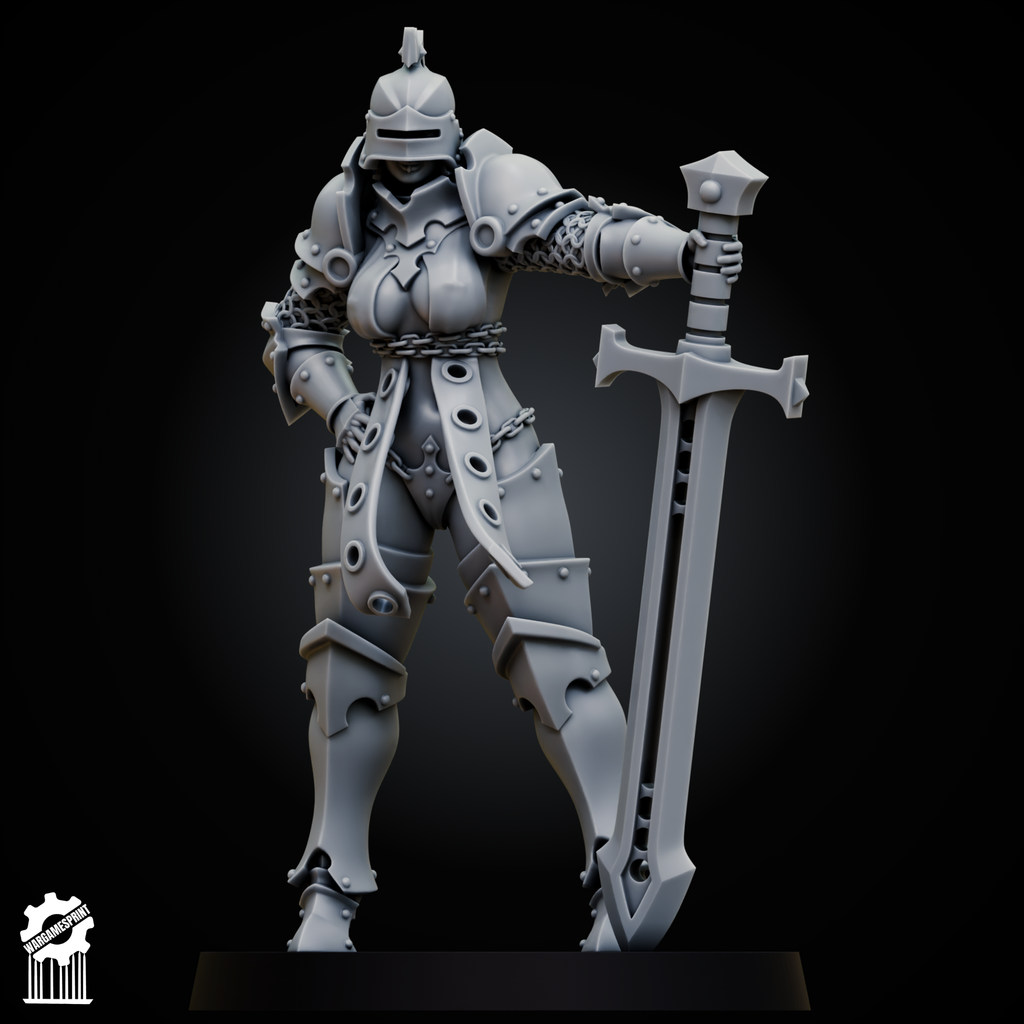 Sexy female Knight – Colossal Sword + NSFW - resin bit - Sharkass