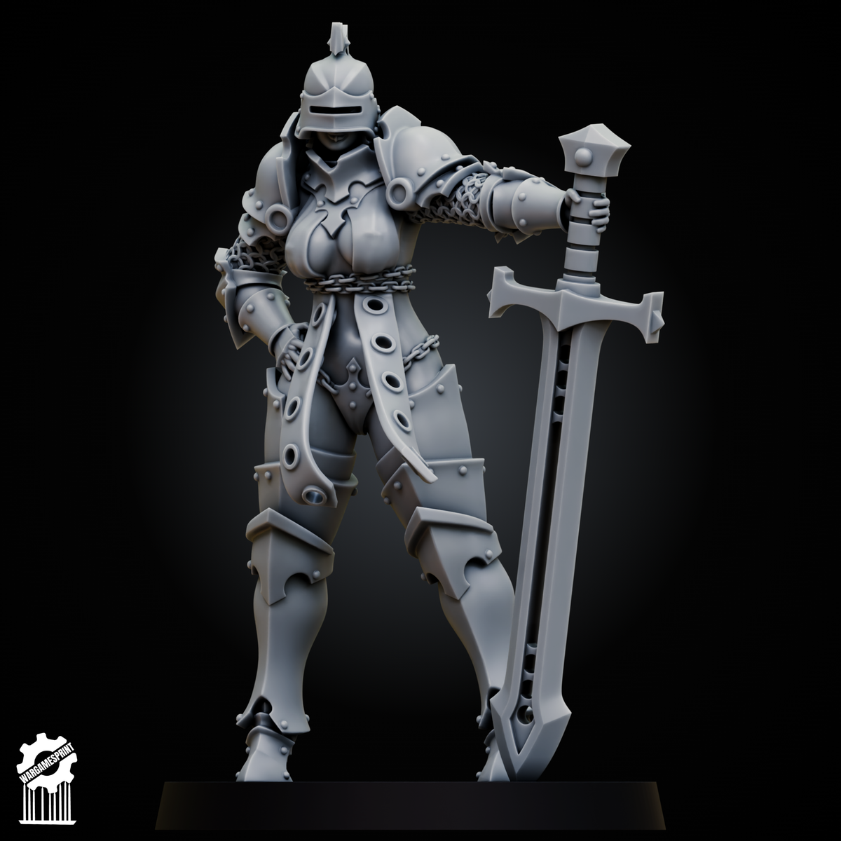 Sexy female Knight – Colossal Sword + NSFW - resin bit - Sharkass