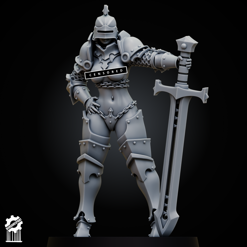 Sexy female Knight – Colossal Sword + NSFW - resin bit - Sharkass