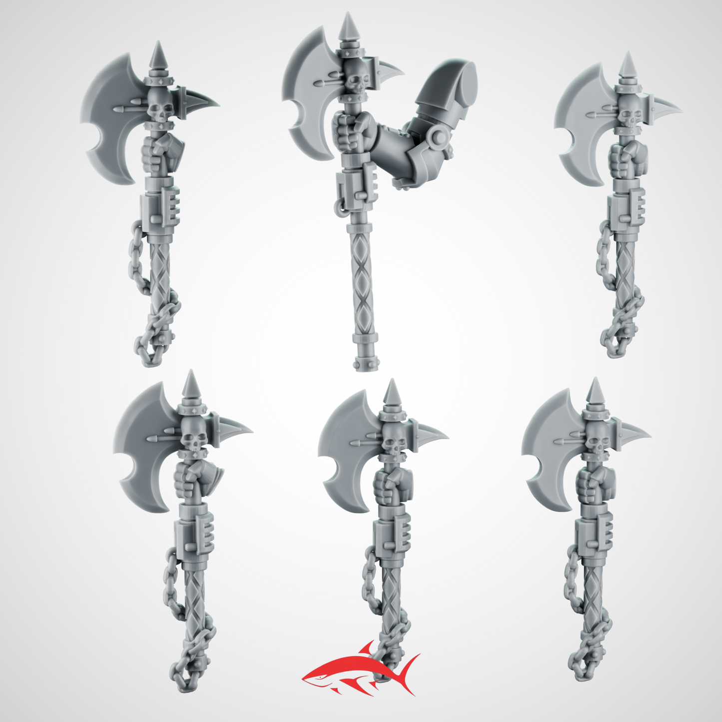 SET 1- Black Crusader Axes With Chains Greytide - Bits Ultra HD 14K