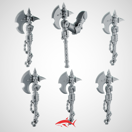 SET 1- Black Crusader Axes With Chains Greytide - Bits Ultra HD 14K