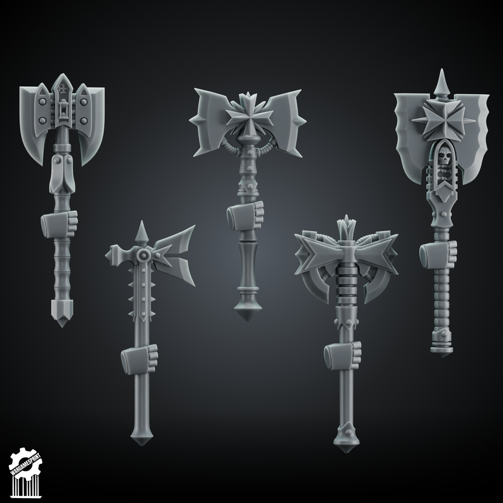 20x BUNDLE Crusader Axe Kit – Heroic 32mm Scale - resin bit - Sharkass