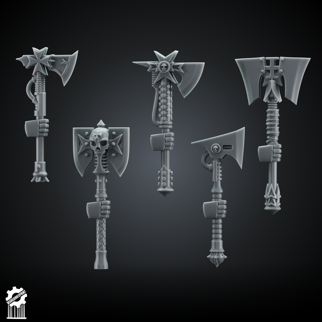 20x BUNDLE Crusader Axe Kit – Heroic 32mm Scale - resin bit - Sharkass
