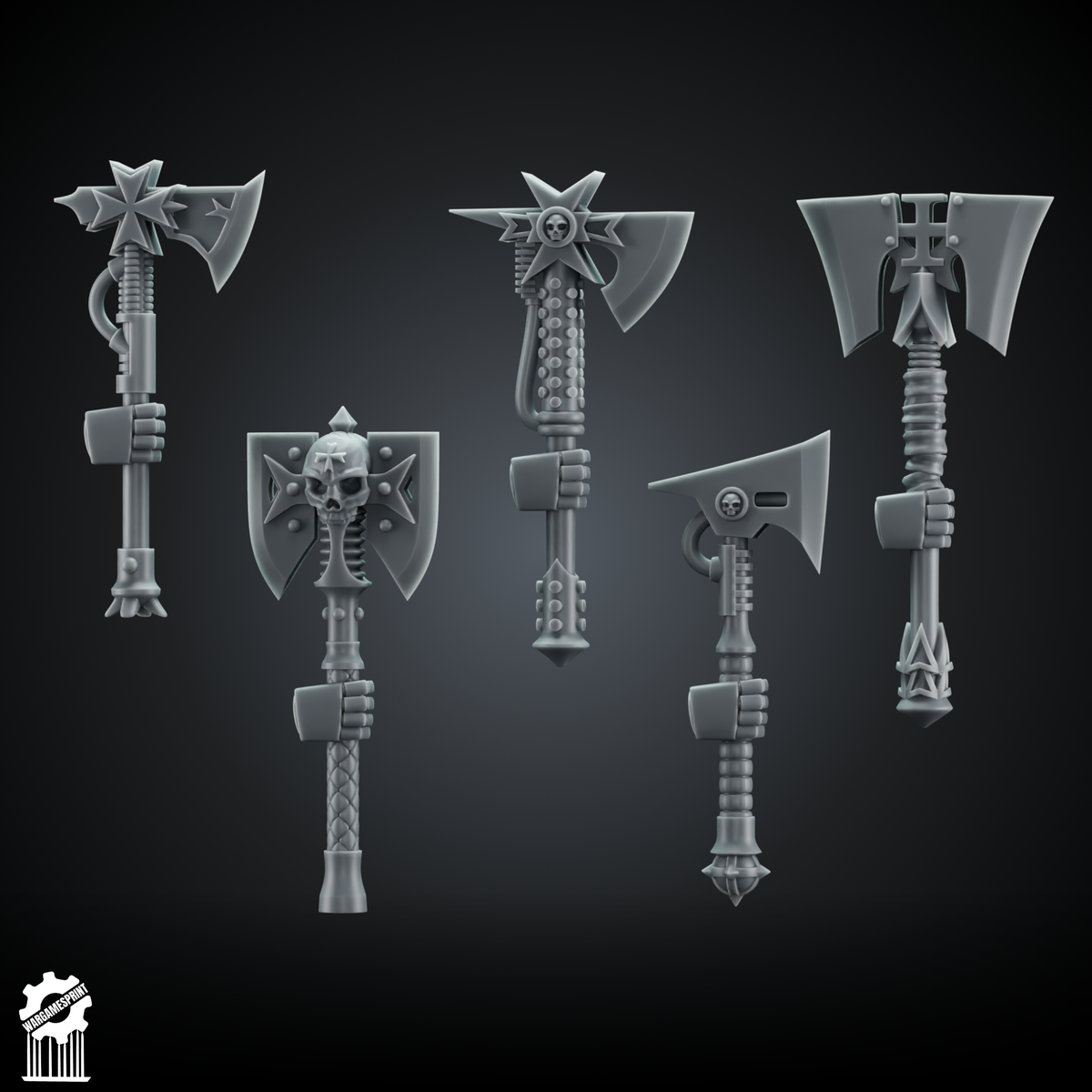 20x BUNDLE Crusader Axe Kit – Heroic 32mm Scale - resin bit - Sharkass