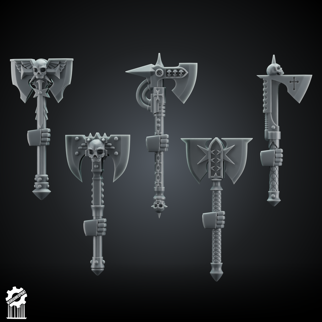 20x BUNDLE Crusader Axe Kit – Heroic 32mm Scale - resin bit - Sharkass