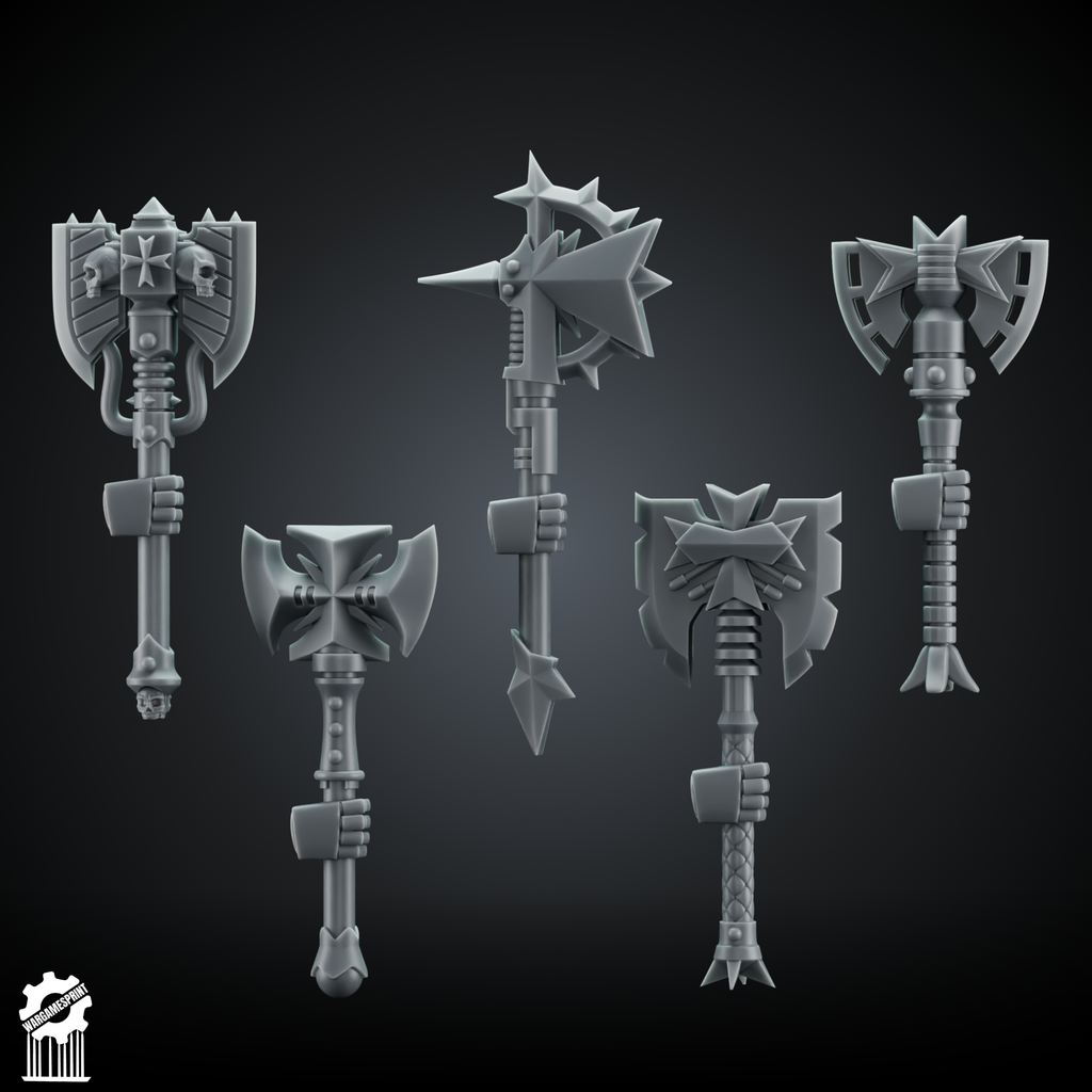 20x BUNDLE Crusader Axe Kit – Heroic 32mm Scale - resin bit - Sharkass