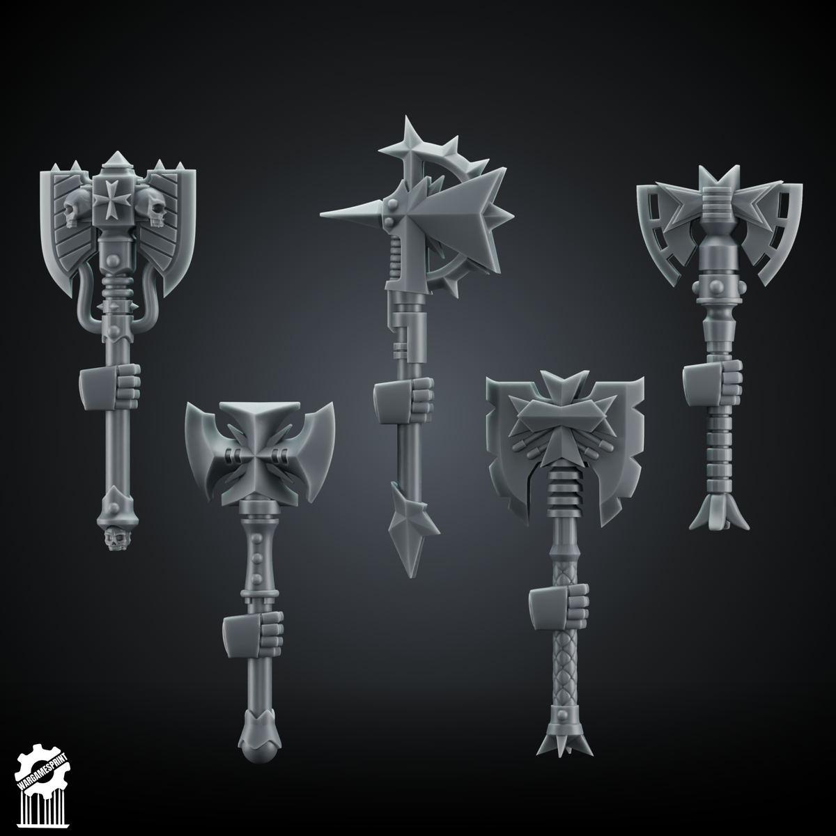 20x BUNDLE Crusader Axe Kit – Heroic 32mm Scale - resin bit - Sharkass
