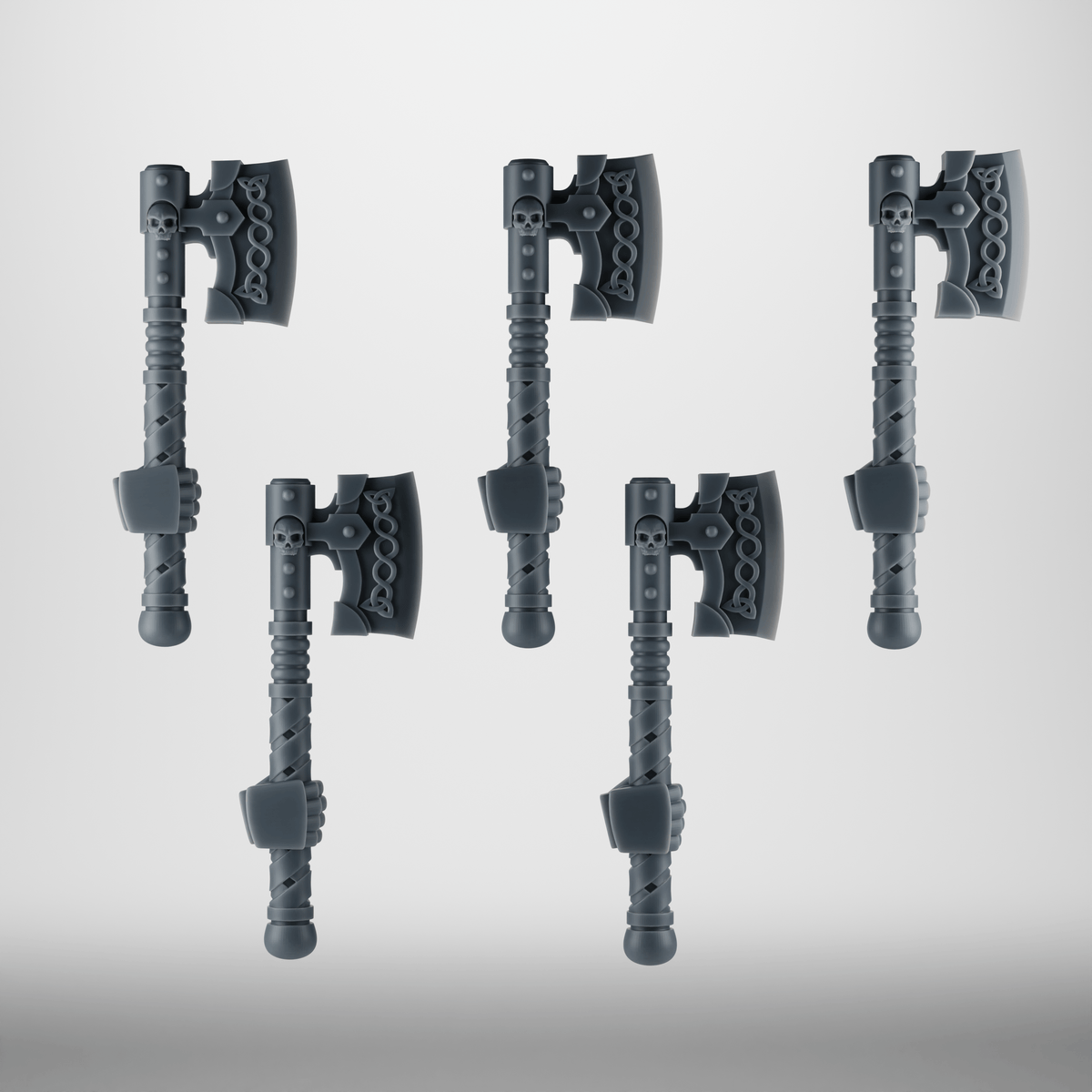 SET 1 - 5 Viking Axes for Kitbash – Grimdark Custom Bits for Wolf Warriors – 28mm / 32mm Scale Wargame - 5 axes Left With