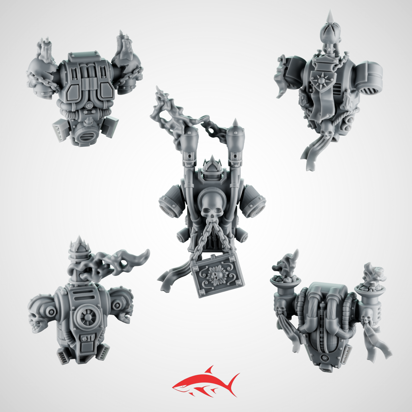 Set 2 - Backpack Space Crusader With Torches, Chains, Candles, and Skulls Greytide - Bits Ultra HD 14K