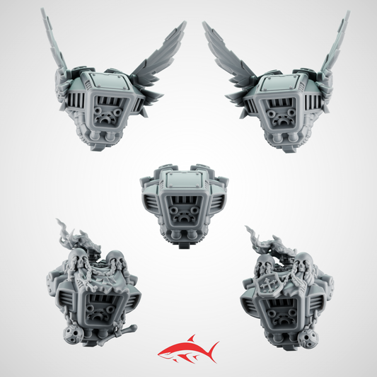 Set 3 - Backpack Fallen Angel With Wings Greytide - Bits Ultra HD 14K