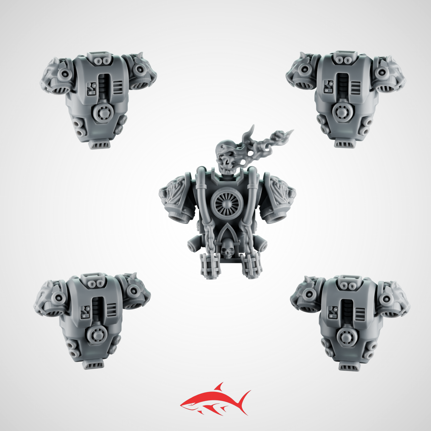 Set 4 - Backpack Fallen Angel With Lion Head and Skull Greytide - Bits Ultra HD 14K