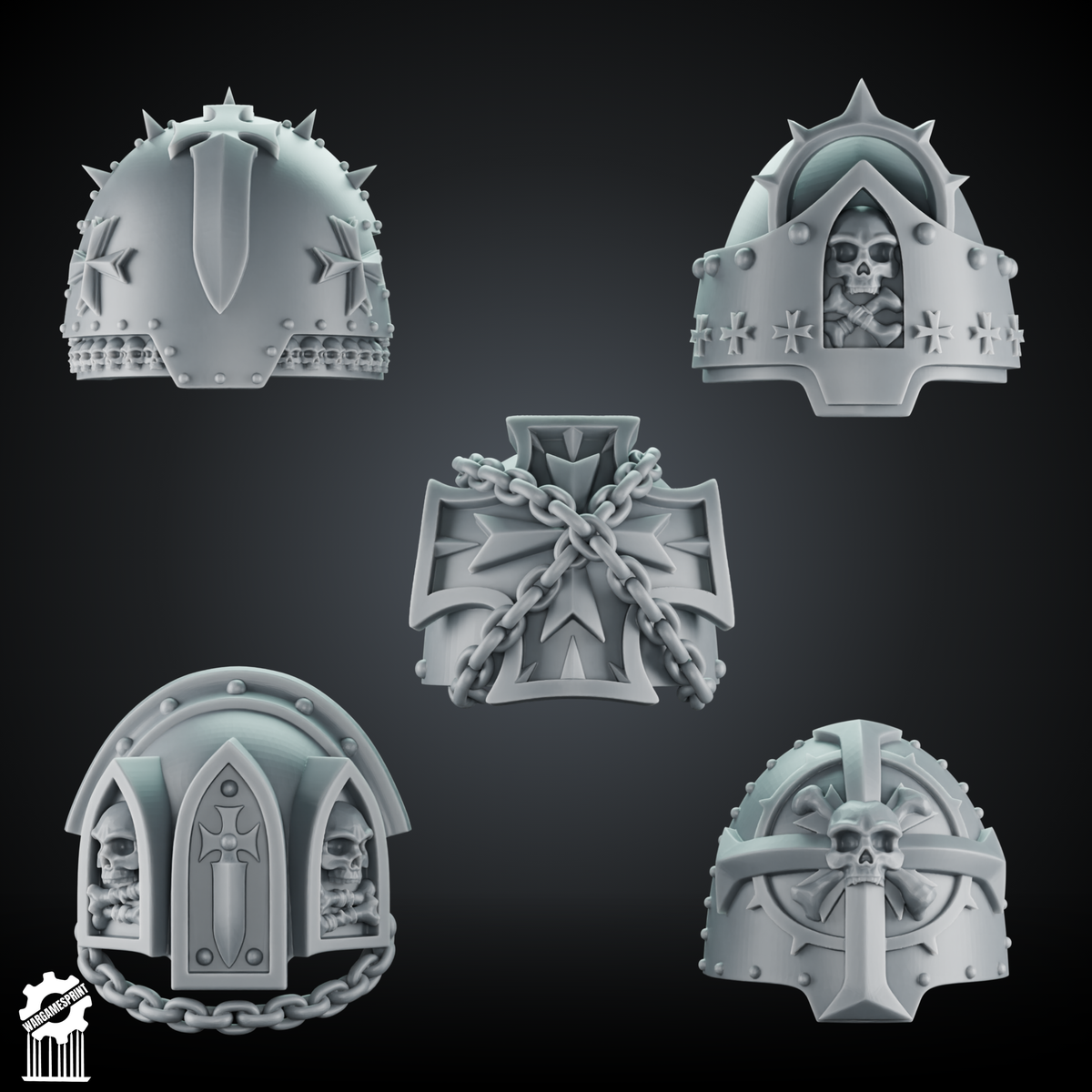 Big shoulder pad space crusader SET1 - SUPPORTED - resin bit - Sharkass