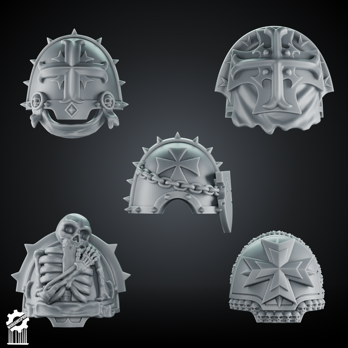 Big shoulder pad space crusader SET2 - SUPPORTED - resin bit - Sharkass