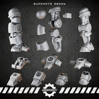 Bionic Legions Mechanical Legs – modular cybernetic leg kit – render 1 STL