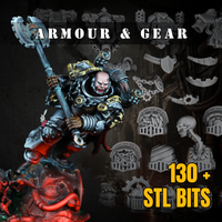 Bionic Legions Armour & Gear Bundle – 130+ STL bits for 32mm sci-fi miniatures