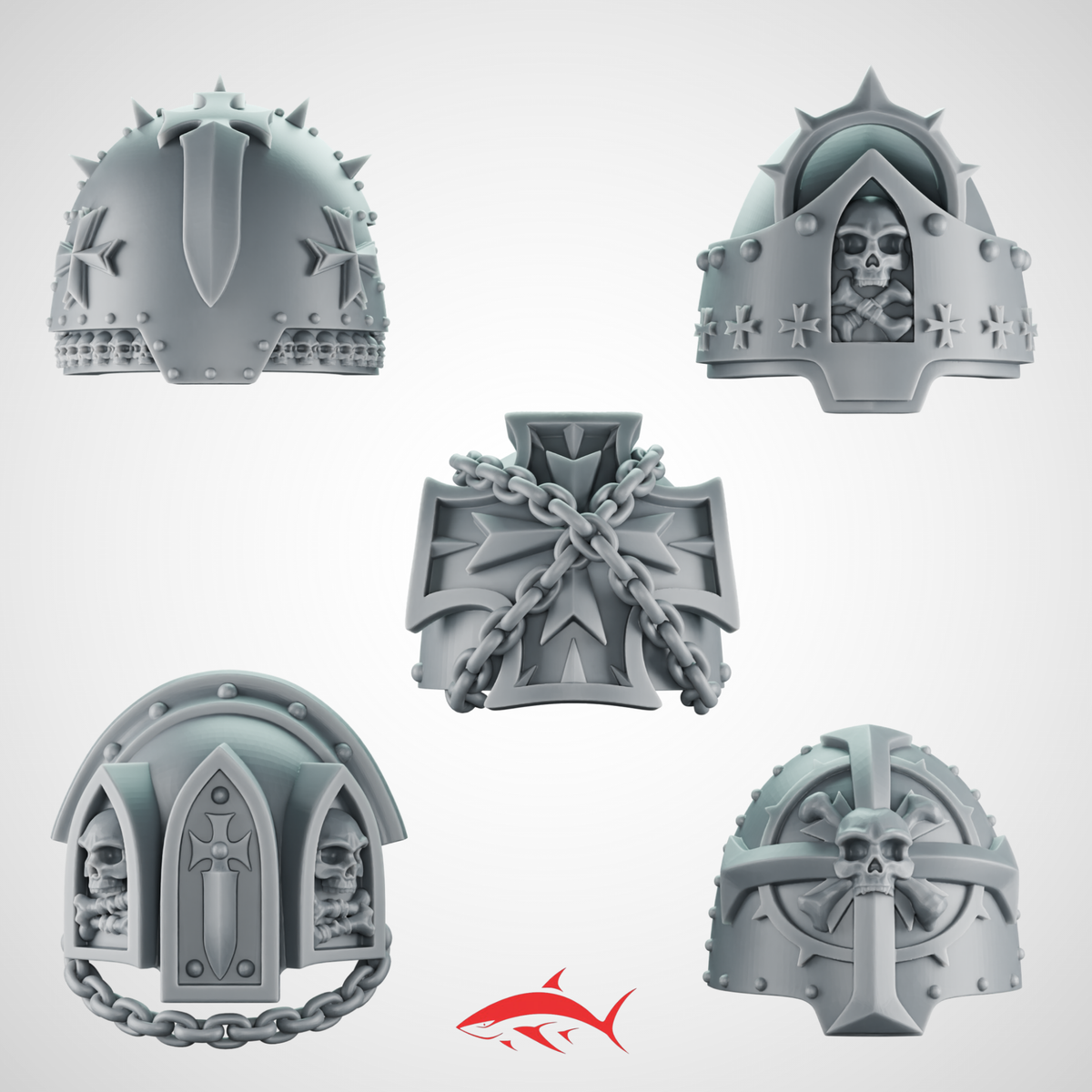Heavy Guard Pads Set 2 Black Crusader - resin bit - Sharkass
