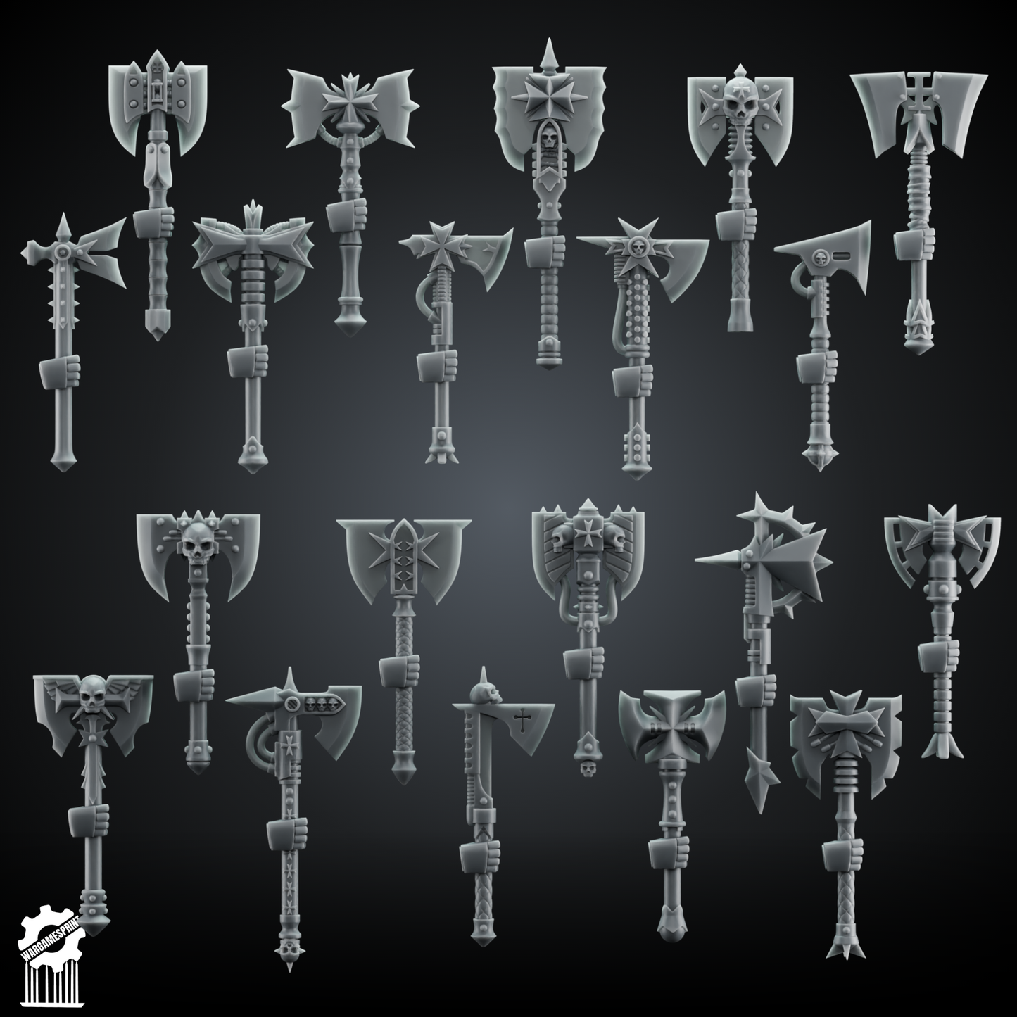 20x BUNDLE Crusader Axe Kit – Heroic 32mm Scale [Supported]