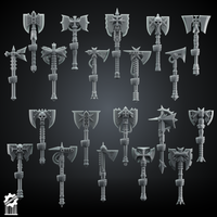 20x BUNDLE Crusader Axe Kit – Heroic 32mm Scale - resin bit - Sharkass
