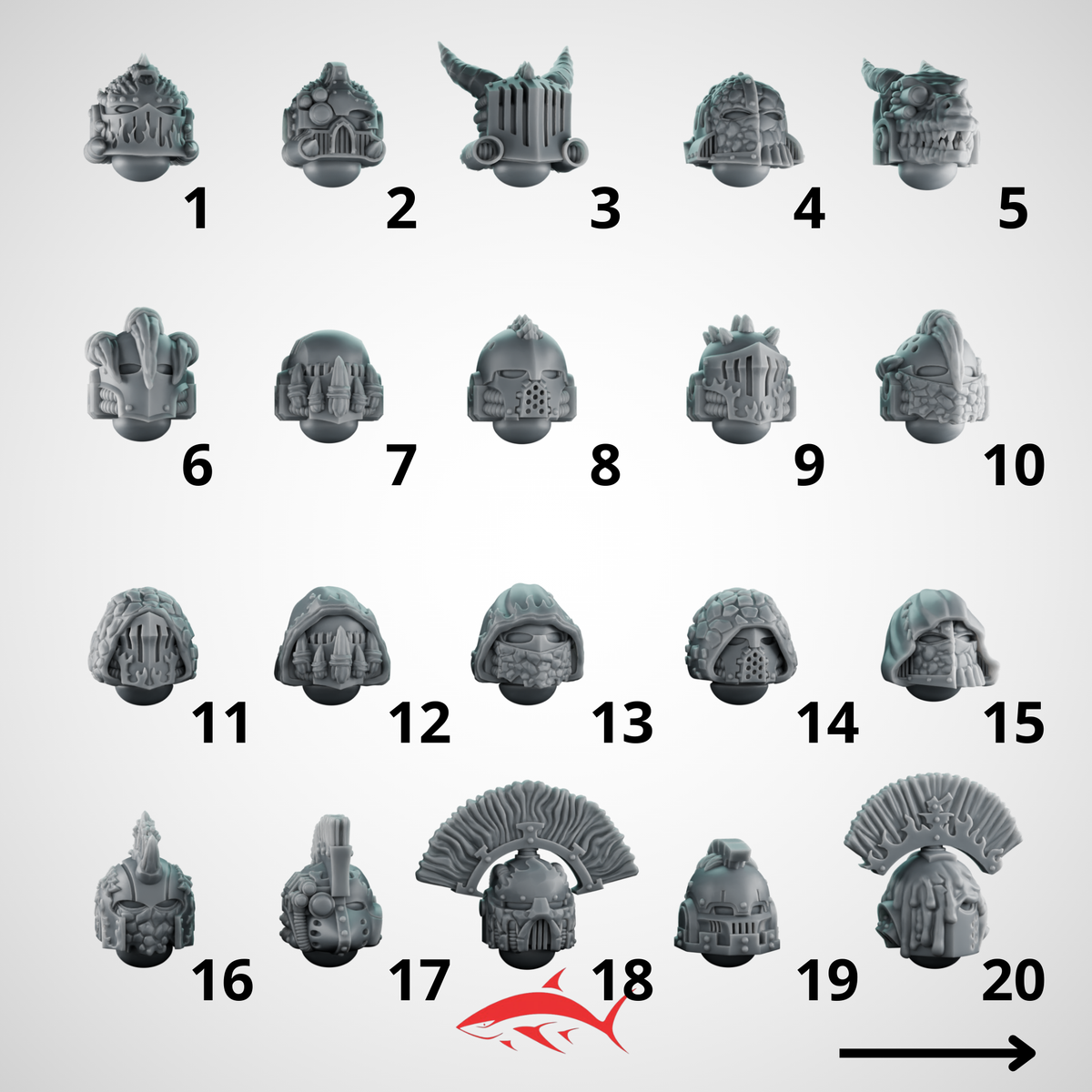 Bundle Heads Fire Lizard - 1 - resin bit - Sharkass