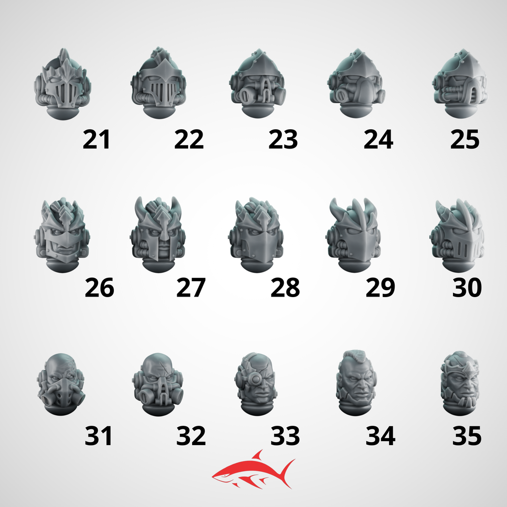 Bundle Heads Fire Lizard - 2 - resin bit - Sharkass