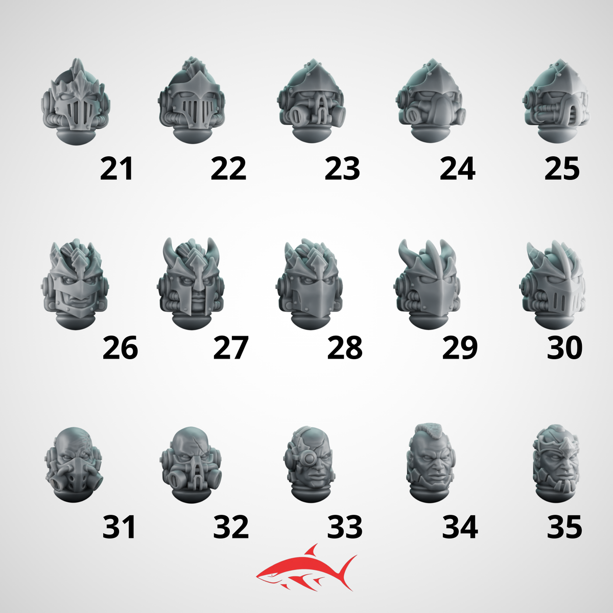 Bundle Heads Fire Lizard - 2 - resin bit - Sharkass