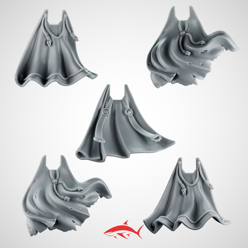Set 2 - Cloak Greytide Generic - resin bit - Sharkass
