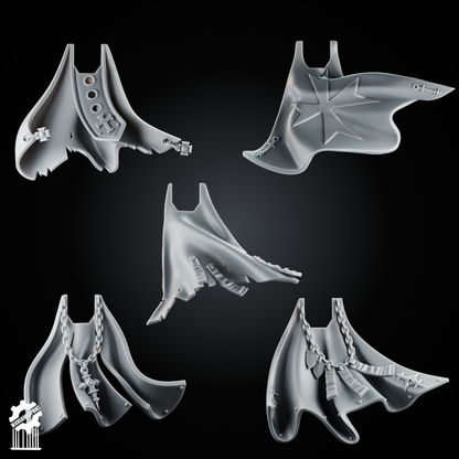 Crusader Cloak Set – 5 Knightly Capes + Heroic 32mm Scale [Supported]