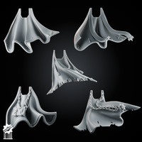 Shadowguard Cloak Set – 5 Gothic Capes + Heroic 32mm Scale - resin bit - Sharkass