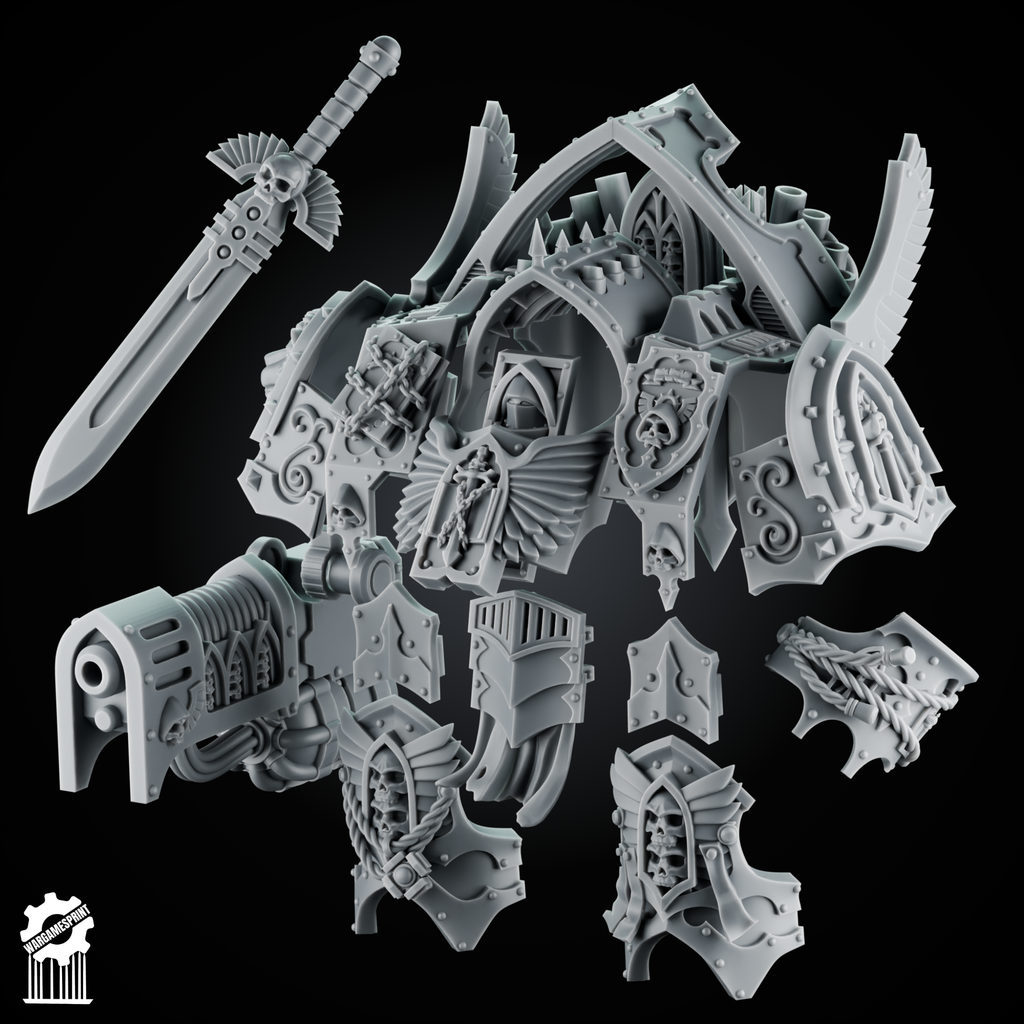 Crusader Sarcophagus Walker – Heavy War Machine Kit – Heroic 32mm Scale - resin bit - Sharkass