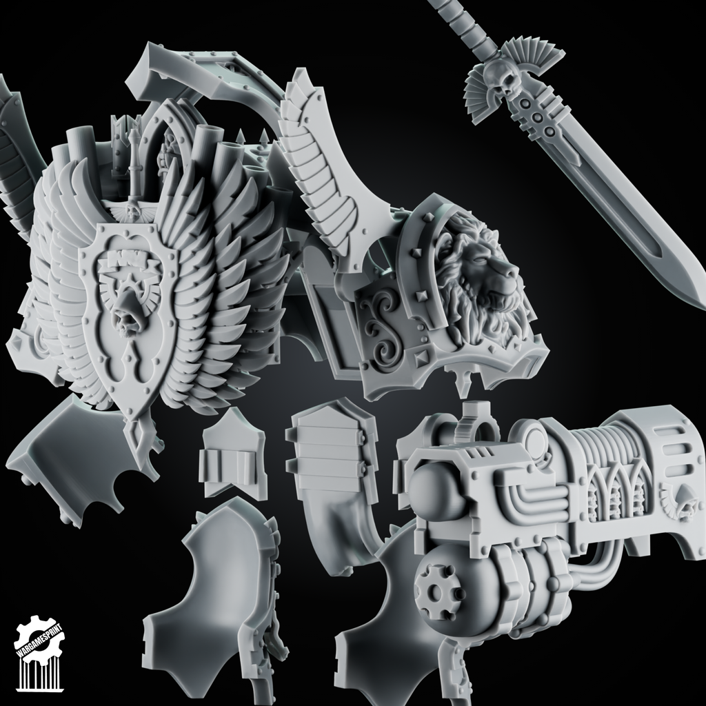 Crusader Sarcophagus Walker – Heavy War Machine Kit – Heroic 32mm Scale - resin bit - Sharkass