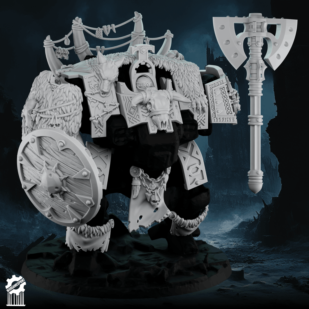 Space Viking Dread Kit – Axe & Shield - resin bit - Sharkass