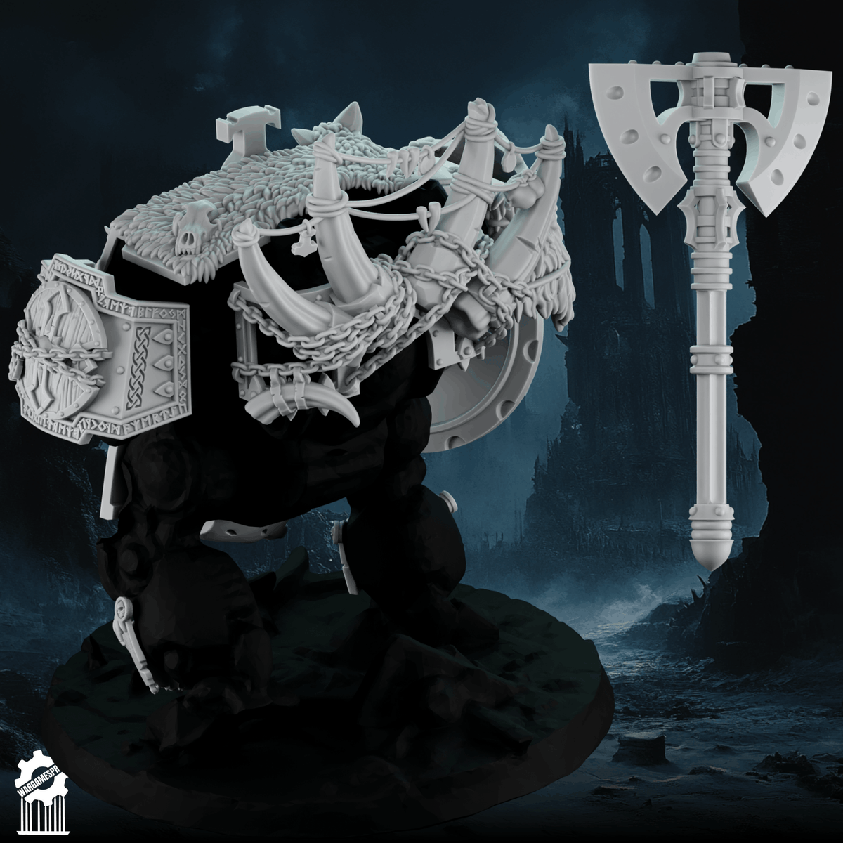 Space Viking Dread Kit – Axe & Shield - resin bit - Sharkass