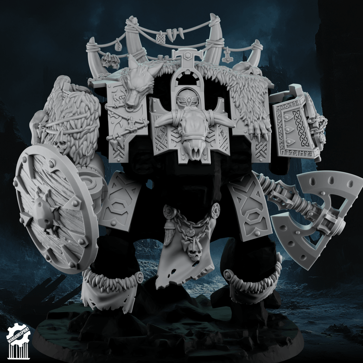 Space Viking Dread Kit – Axe & Shield - resin bit - Sharkass