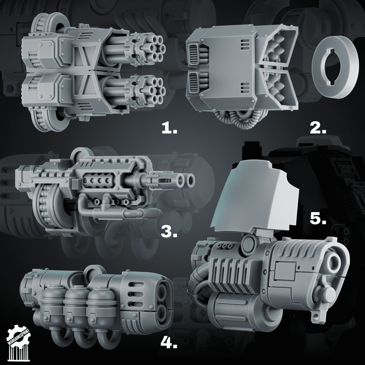 Ranged Weapons for Dread With extension for adaptation - resin bit - Sharkass