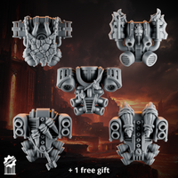 Emberforge back pack set 1 - Fire lizards - resin bit - Sharkass