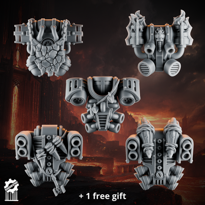 Emberforge back pack set 1 - Fire lizards [Supported]