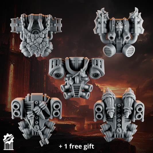 Emberforge back pack set 1 - Fire lizards [Supported]