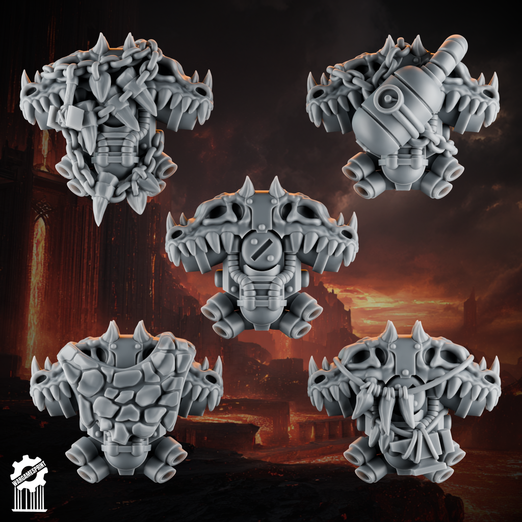 Emberforge back pack set 2 - Fire lizards - resin bit - Sharkass