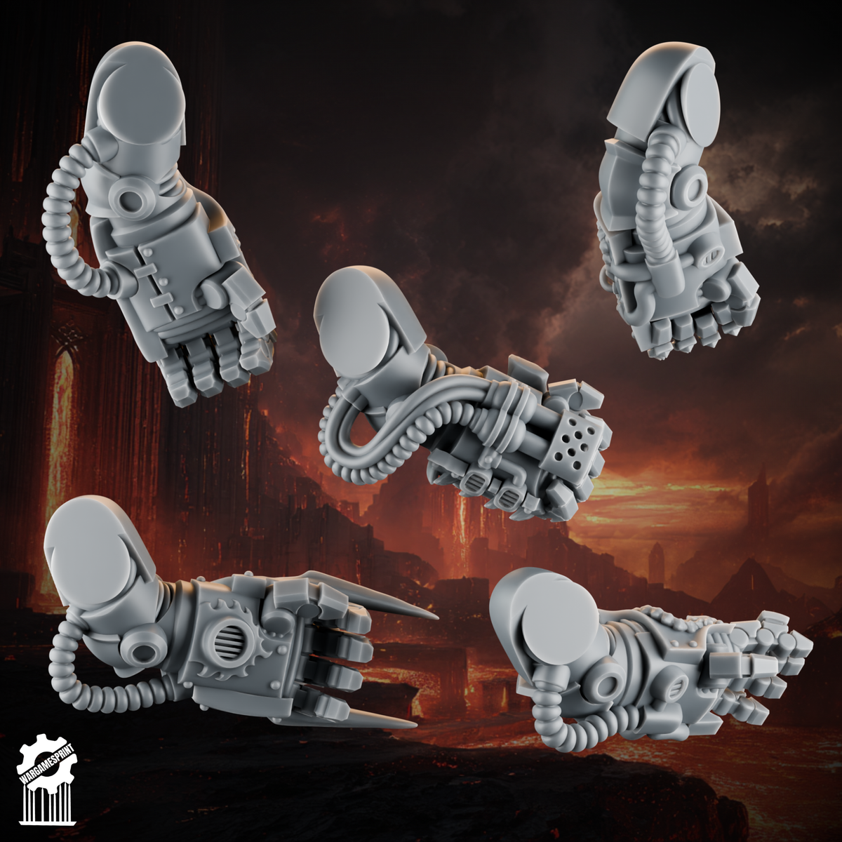 Emberforge fist set 2 - Fire lizards - resin bit - Sharkass