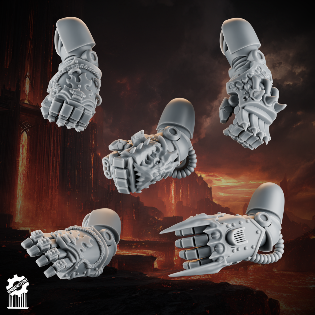Emberforge fist set 2 - Fire lizards - resin bit - Sharkass