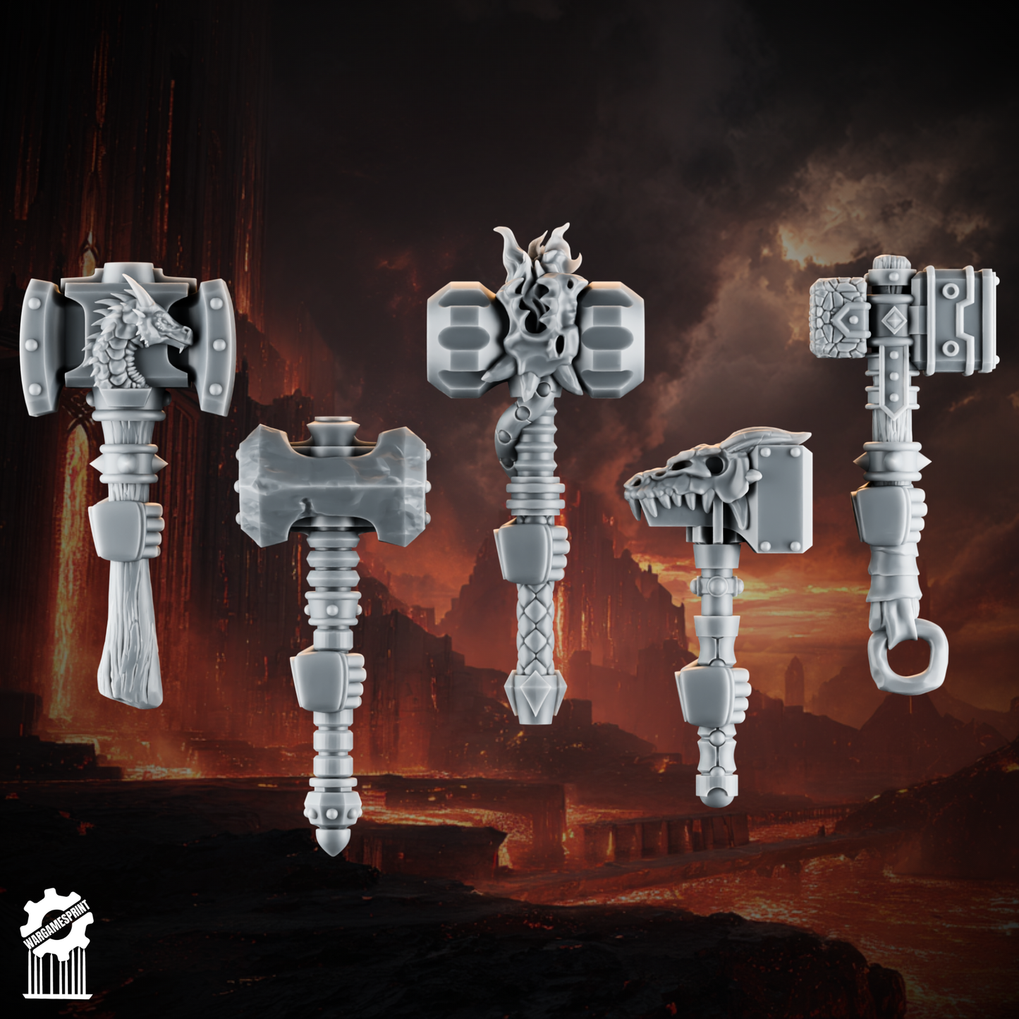 Emberforge hammer set 1 - Fire lizards [Supported]