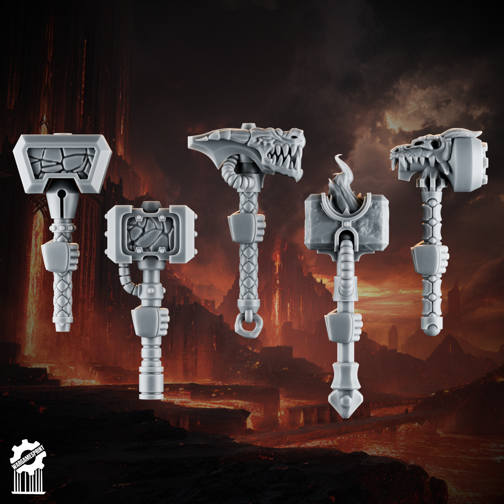 Emberforge hammer set 3 - Fire lizards [Supported] – Sharkass