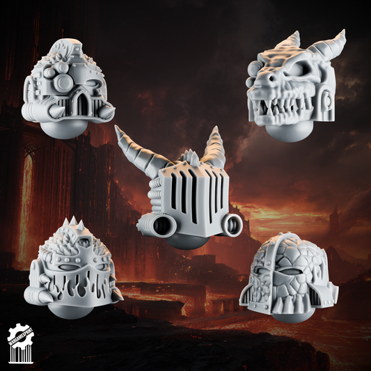 Emberforge helmets set 1 - Fire lizards [Supported]